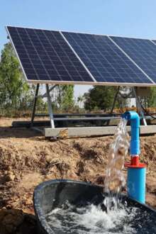 Painel solar e agua